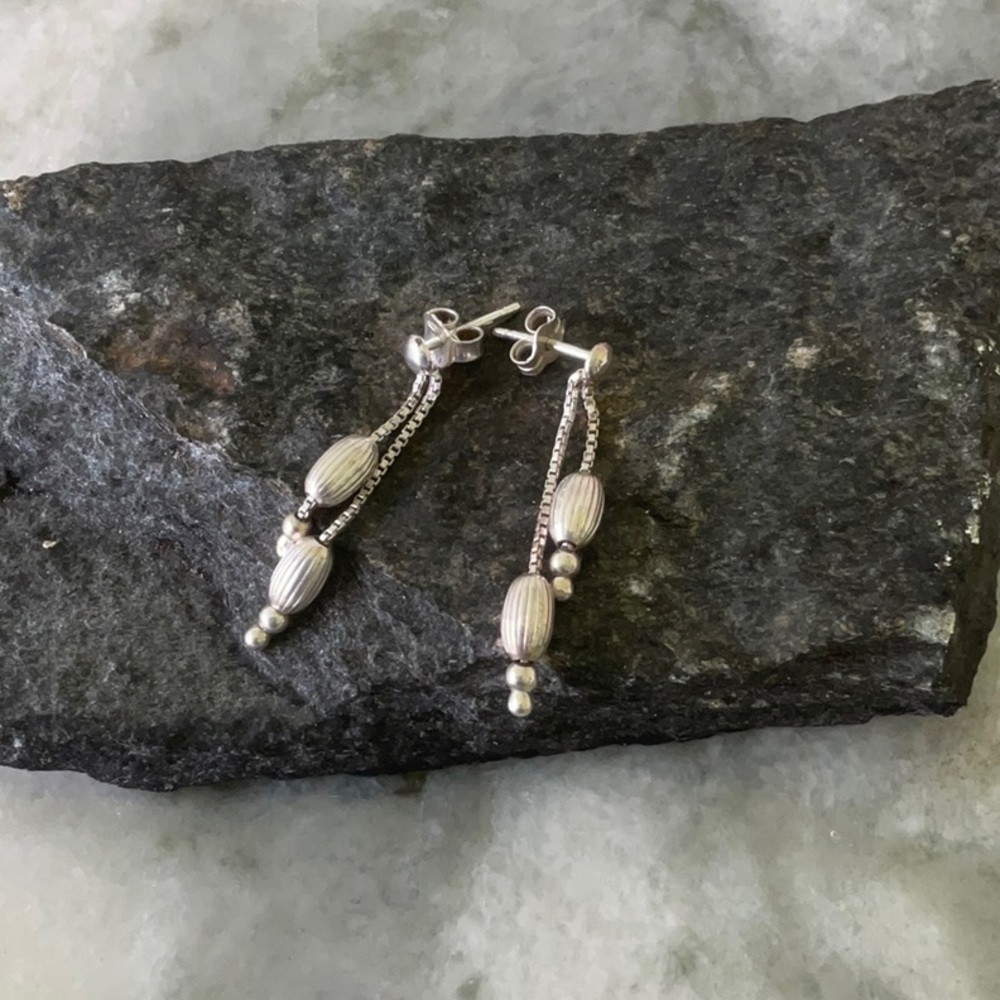 Sterling silver dangle drop earrings